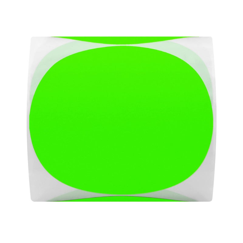 Hybsk Round Color Coding Circle Dots Labels Warehouse Inventory Organizer Stickers (3 inch, Fluorescent Green) - Image 3